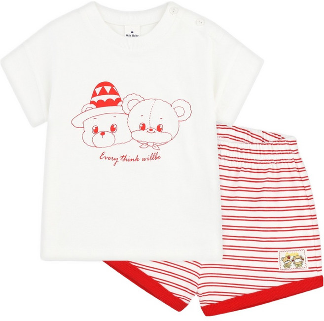 MilkBaby 크로플 상하복 세트