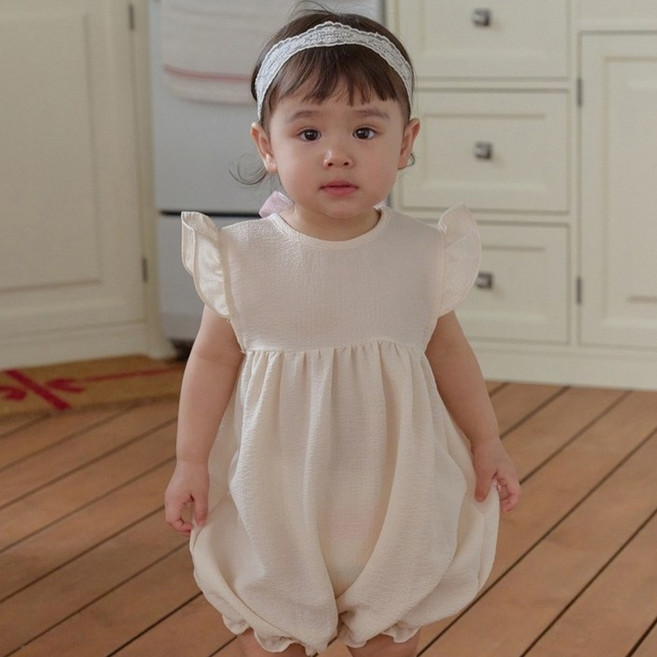 베베나인 유아용 쁘띠 프릴 리본 슈트