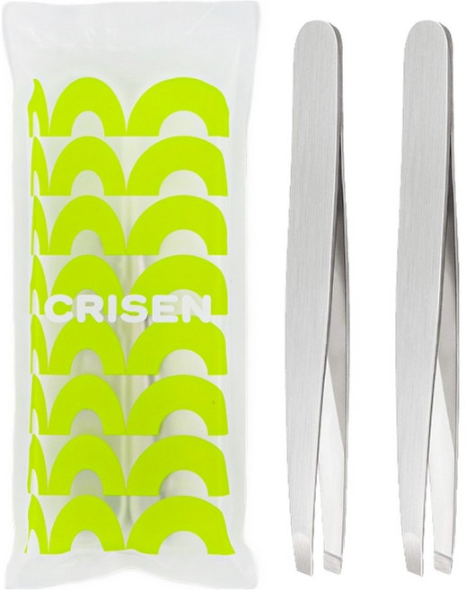 크리센 전문가용 사선형 족집게 2p, 1개, 실버