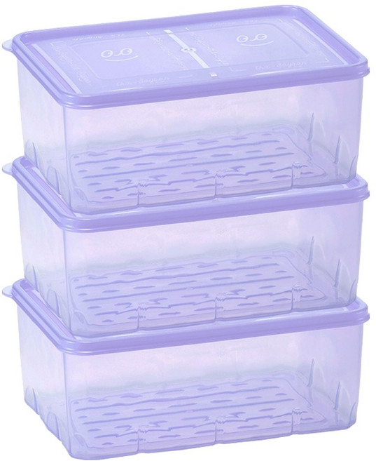 땡스소윤 냉동실 전용 밀폐용기 라벤더 5호 1.3L, 1개입, 3개