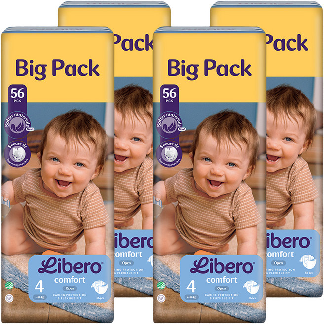리베로 NEW 밴드형 기저귀 남여공용, 224매, 4단계