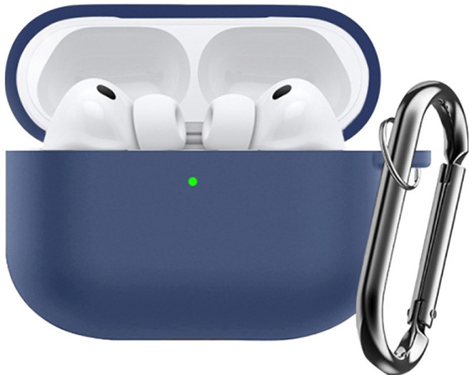 디노로웰 에어팟 프로3 보호 케이스 O형 카라비너, 네이비, 1개