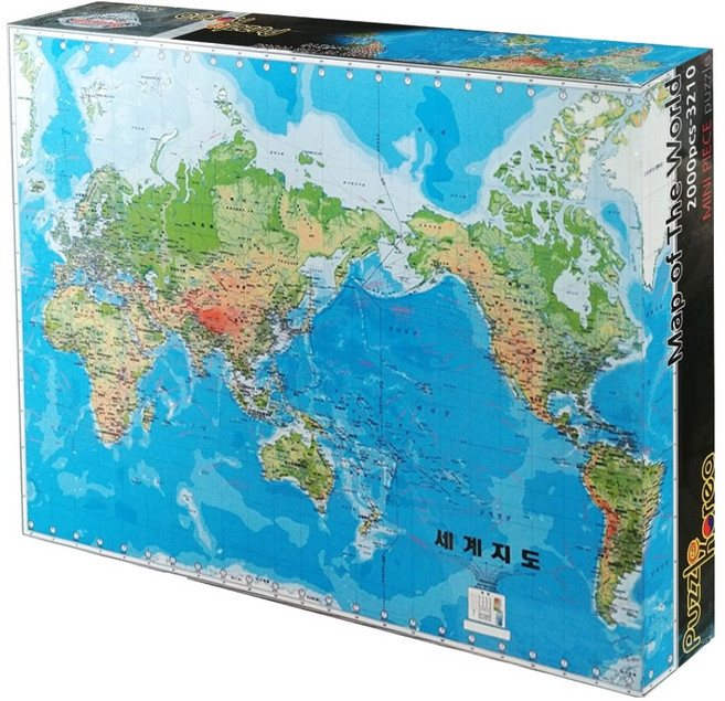 Puzzle Korea 世界地圖拼圖, 混合色, 2000件, 1個