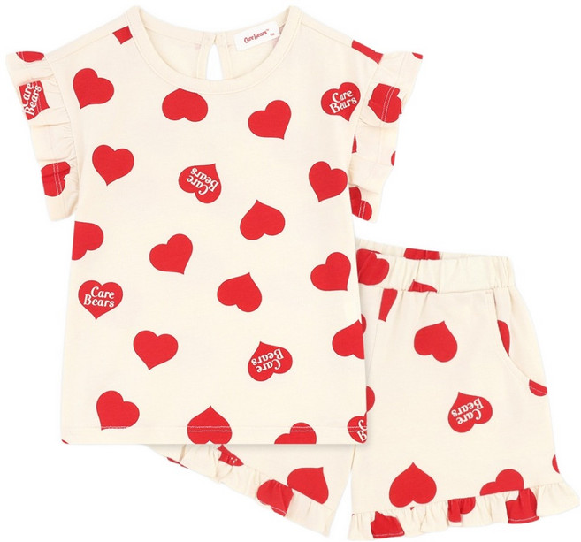 케어베어 하트하트 썸머 프릴 상하의 세트