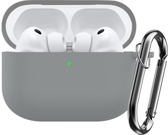 디노로웰 에어팟 프로3 보호 케이스 O형 카라비너, 그레이, 1개