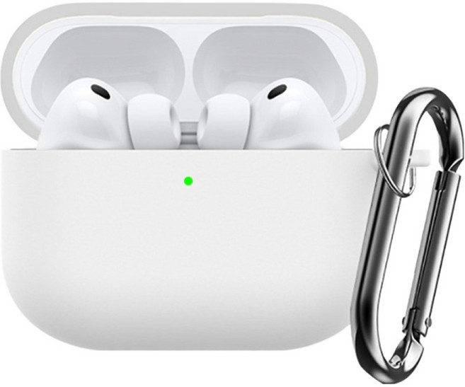 디노로웰 에어팟 프로3 보호 케이스 O형 카라비너, 화이트, 1개