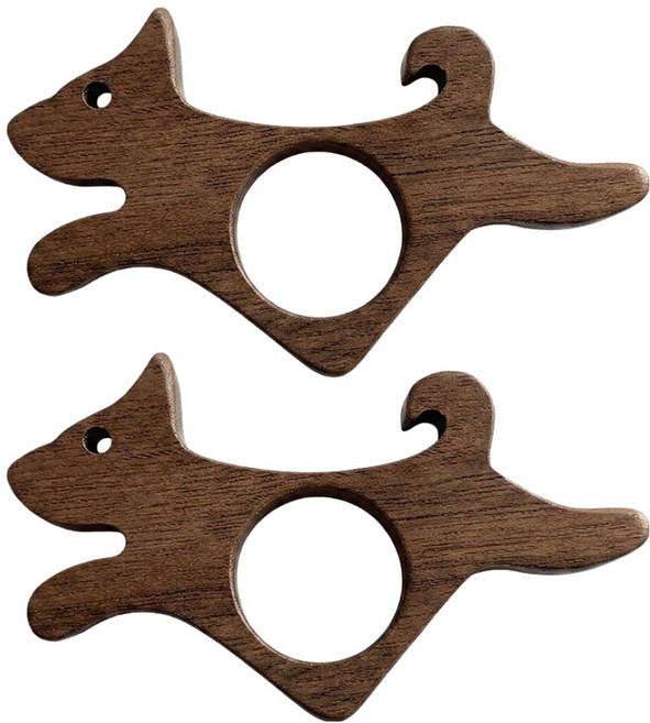 모던앳 우드 엄지 독서링 강아지, 혼합색상, 2개