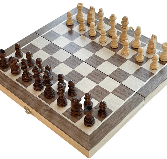 접이식 고급 원목 체스게임 대형 세트, 혼합색상, 1세트
