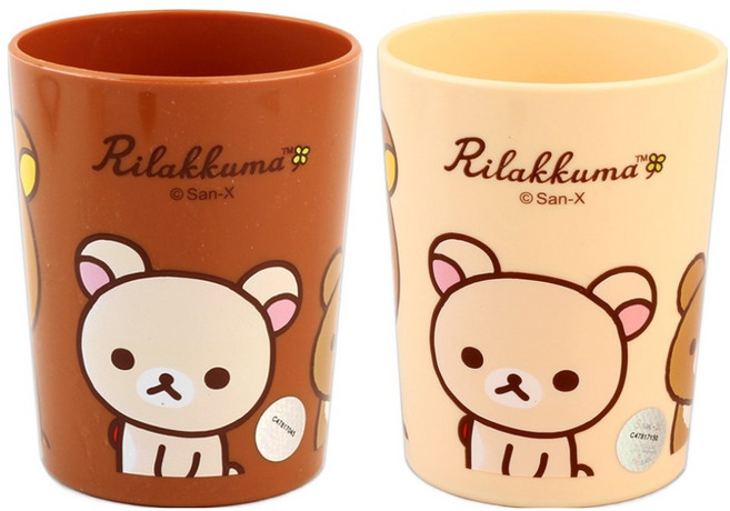 리락쿠마 편한컵 320ml x 2종 세트, 브라운, 아이보리, 1세트