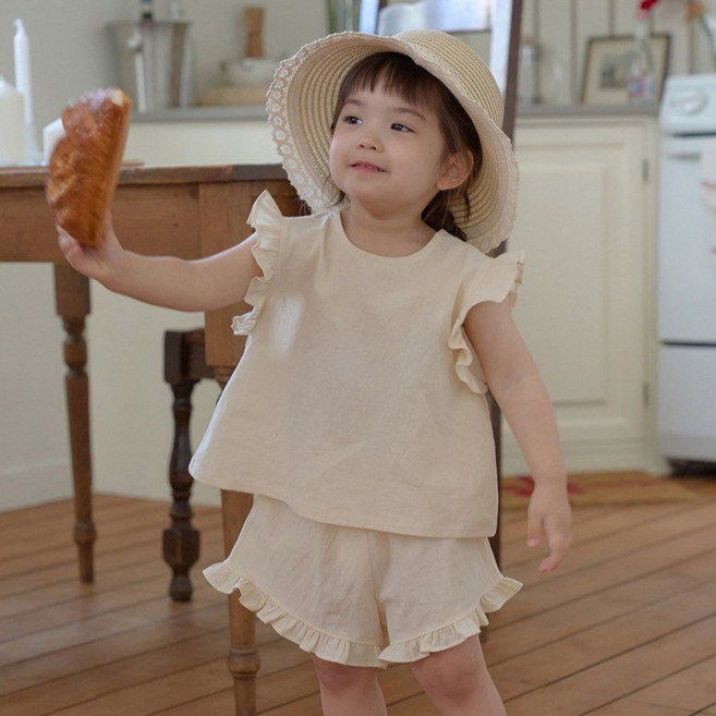 베베나인 로맨틱 리본 프릴 상하의 세트