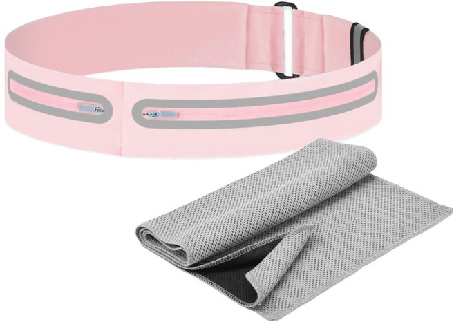 카르닉 러닝벨트 벨크로형 타올, 핑크, 1개
