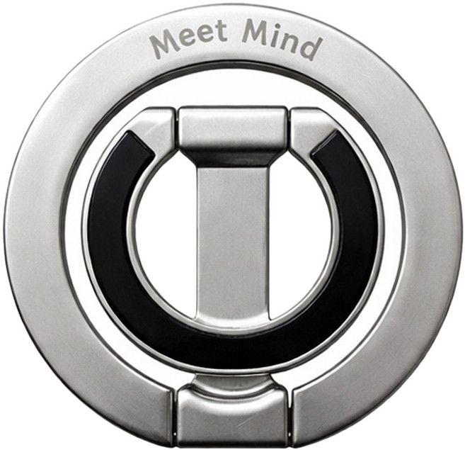 Meet Mind 雙軸雙磁吸Z型鋅合金手機指環支架, 銀色, 1個