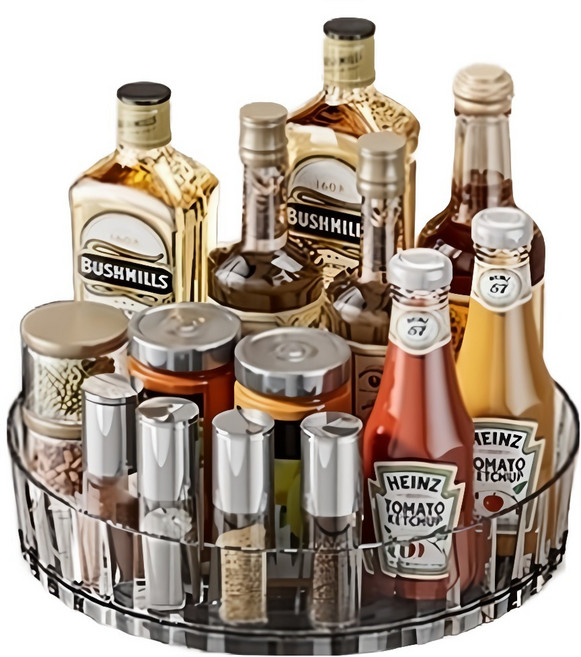 딜리 회전 주방 양념통 수납 트레이, 투명, 1개