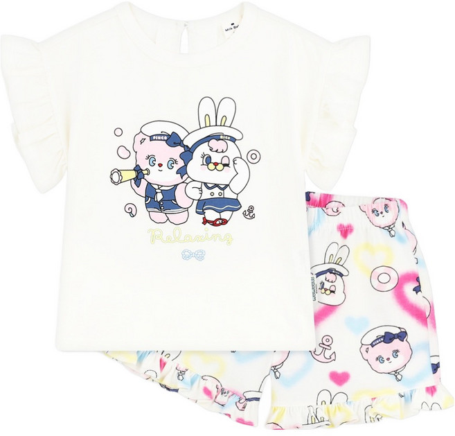 MilkBaby 신생아용 모모레이 마린 러뷰 라운지웨어 상하의 세트