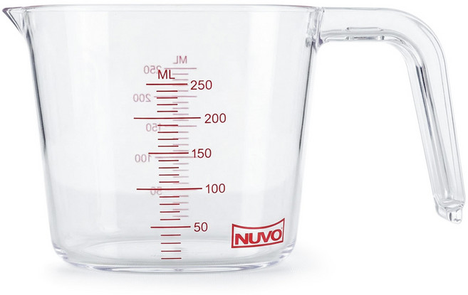 누보 플라스틱 계량컵, 화이트 + 레드, 1개, 250ml