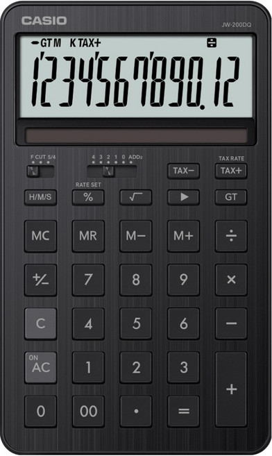 CASIO 卡西歐 頂級時尚漂亮辦公用計算機 JW-200DQ, 1個, 鋼鐵黑