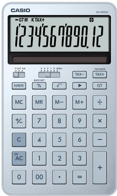 CASIO 卡西歐 高級時尚漂亮辦公用計算機 JW-200DQ, 1個, 冰晶藍