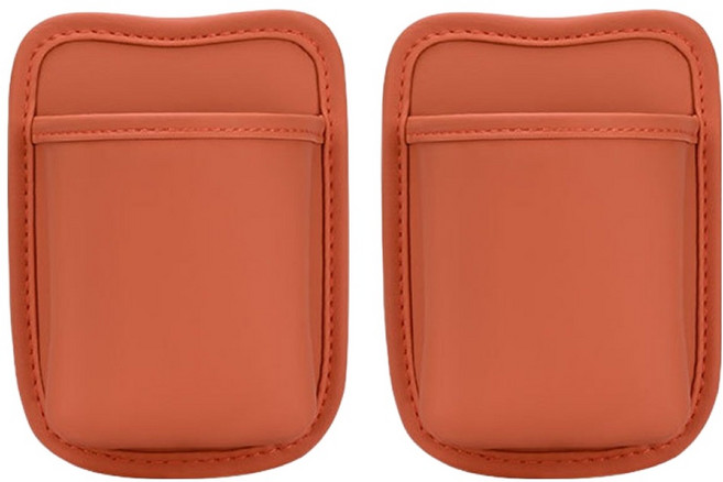코오미 자동차 송풍구 수납 포켓 카드 수납함 6W0113, 오렌지, 2개