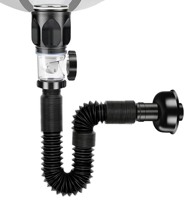 하우핏츠 업그레이드형 방취 하수도 배수관 세면대 부품 블랙, 1개