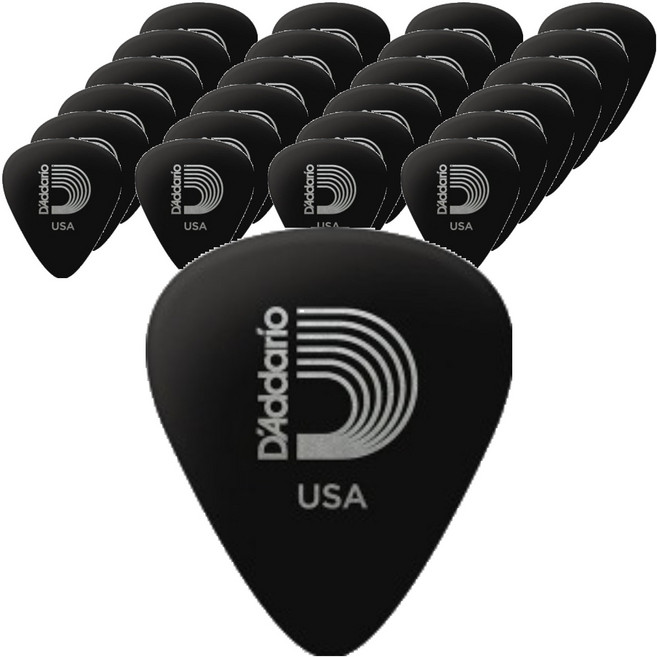 다다리오 393168 클래식 셀룰로이드 스탠다드 기타피크 HEAVY 1mm 1CBK6-25, 25개