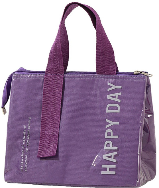 씨엠원 간편한 방수 학생 직장인 도시락가방, 퍼플, 1개