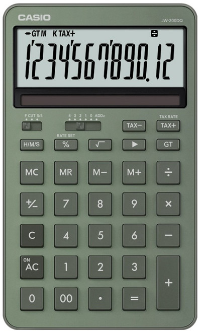 CASIO 卡西歐 高級時尚美觀辦公用計算機 JW-200DQ, 1個, 迷霧綠
