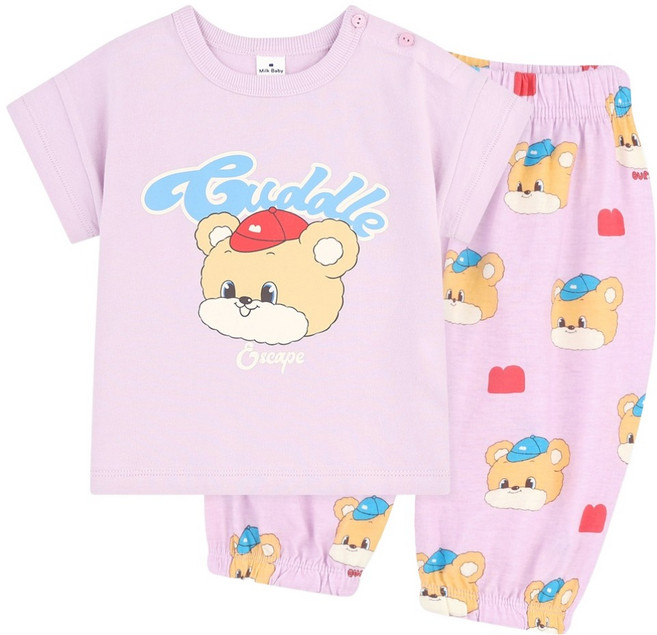 MilkBaby 블럭베어 상하의 세트