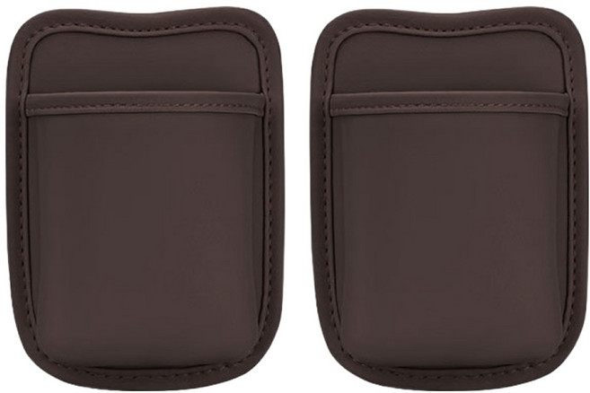 코오미 자동차 송풍구 수납 포켓 카드 수납함 6W0113, 브라운, 2개