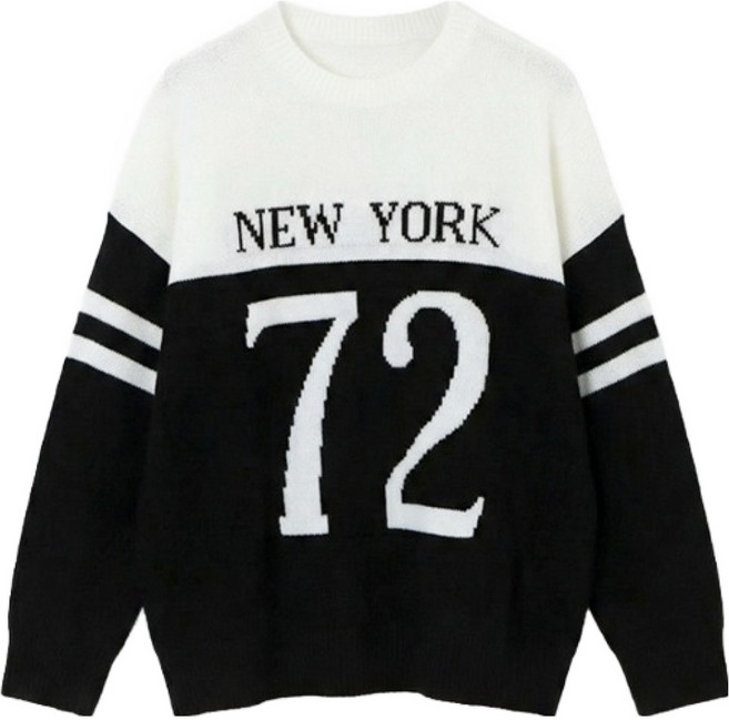 피핀 여성용 골프 일상 뉴욕 레터링 루즈핏 니트 #112888