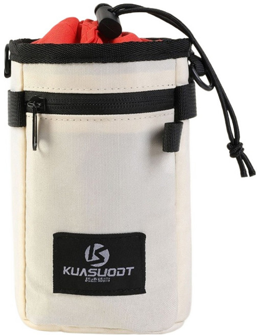 KUASUODT 크로스바이크 헤드튜브 라이딩 보온 슬링백, 아이보리, 1개