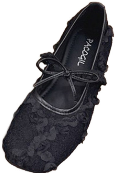 라라티나 여성용 이로아 메리 리본 망사 플랫슈즈