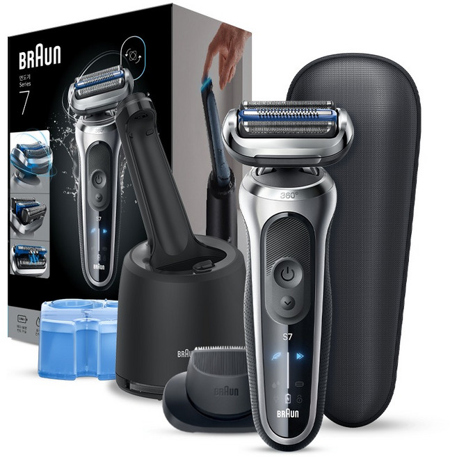 BRAUN 시리즈 7 스킨쉴드 전기면도기, 실버, 73-S82010cc