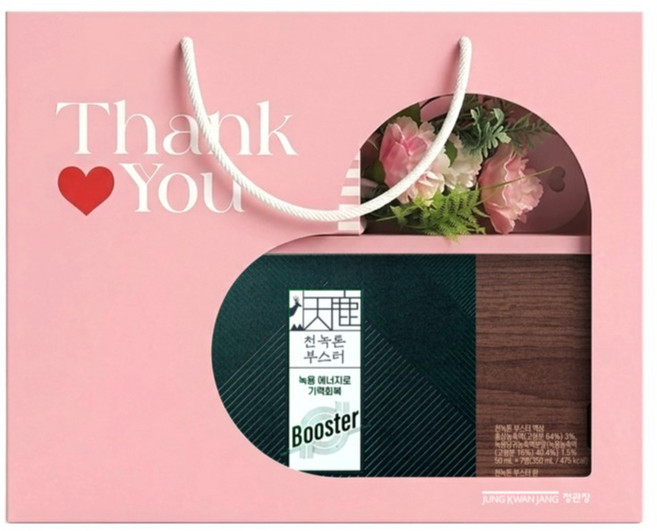 천녹 정관장 천녹톤 부스터 7p + 손잡이형 플라워 박스 포장 세트 + 쇼핑백, 1세트, 14g
