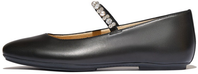 fitflop 女款 DELICATO 水晶皮革芭蕾舞平底鞋