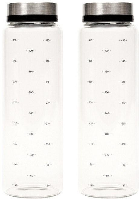 인블룸 퓨어 글라스 계량 양념통, 2개, 500ml