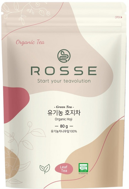 로쎄 유기농 호지차 리필용 파우치, 80g, 1개입, 1개