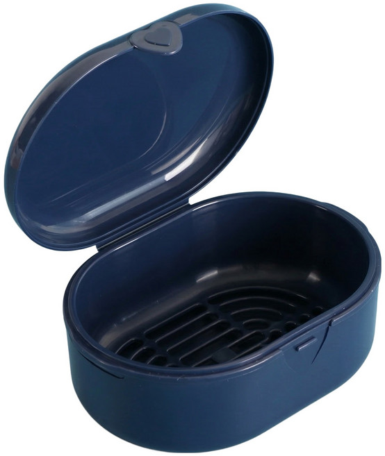 스마터 휴대용 틀니 케이스, 네이비블루, 1개