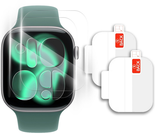 클로버나인 클로버에어 투명 풀커버 TPU 스크래치 자가복원 고광택 전면 액정 보호필름 2p, 1세트