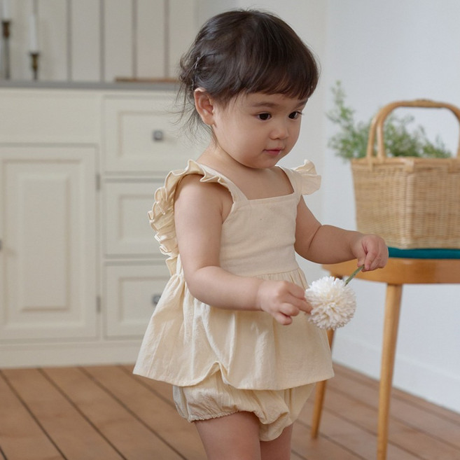 베베나인 유아용 라엘 프릴 상하의 세트