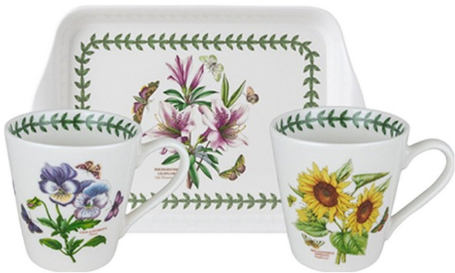 포트메리온 보타닉가든 머그 + 트레이 세트, 1세트, 머그 2p + 트레이, E