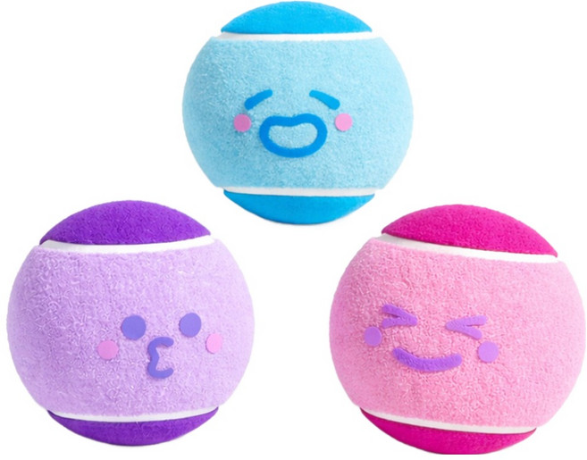 둥둥펫 반려동물 미니 테니스공 3종 세트, 1세트, 혼합색상