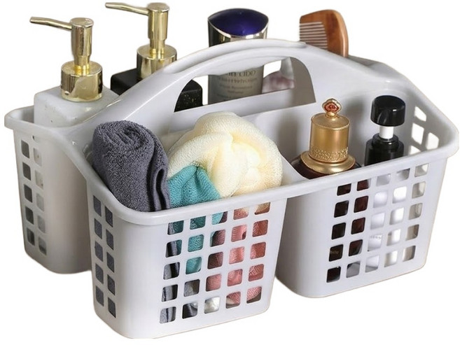 굿무드 3단 칸막이 사우나 수영 목욕 바구니, 02 그레이