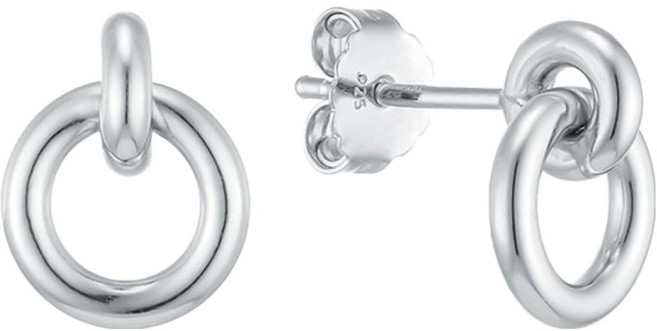 로이드 여성용 실버 925 심플 링크 귀걸이 LLES26110S