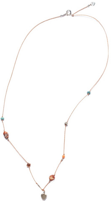 오앨 여성용 실버 리프 테라코타 목걸이