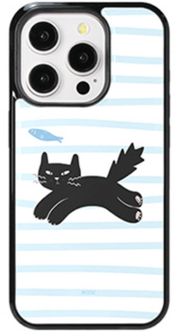 칩앤칙케이스 블랙 캣 블랙 에폭시 범퍼 휴대폰 케이스