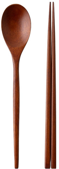 소소모소 타원 옻칠 수저세트, 브라운, 1세트, 숟가락 + 젓가락