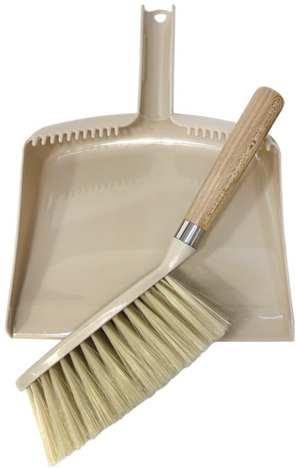 월드크린 우드 방비 타원형 빗자루 쓰레받기 세트, 1개