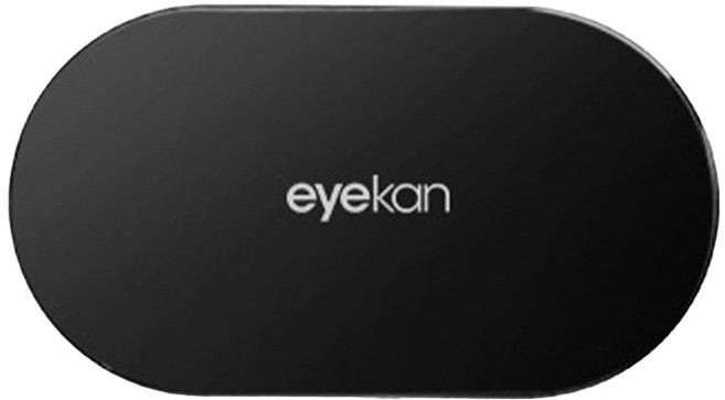 eyekan 심플 라운드 휴대용 거울 렌즈케이스, 블랙, 1개