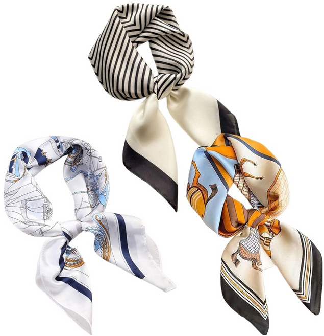 아펙토 럭셔리 실크촉감 쁘띠 미니 스카프 3종 세트