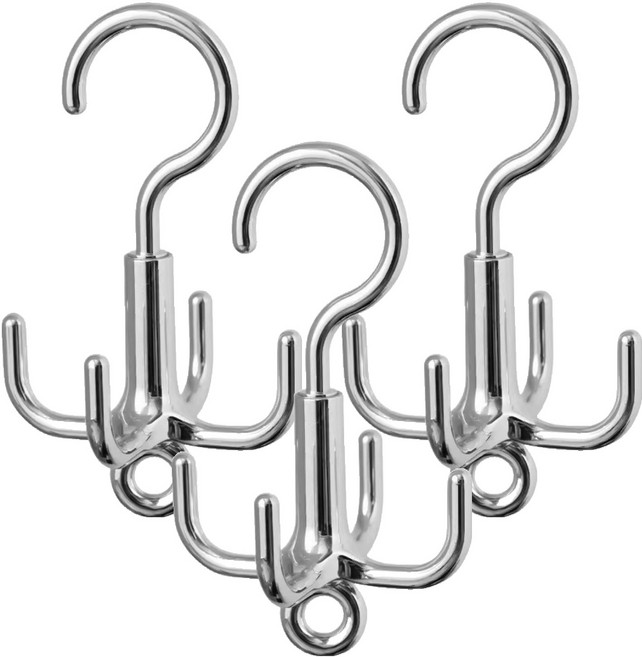 딜리 360도 회전식 잡화걸이, 실버, 3개